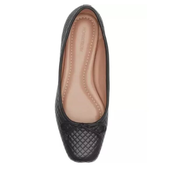 Nordstrom Flat Shoes Size 8.5 Black Ashton Quilted Bow - Picture 3 of 12